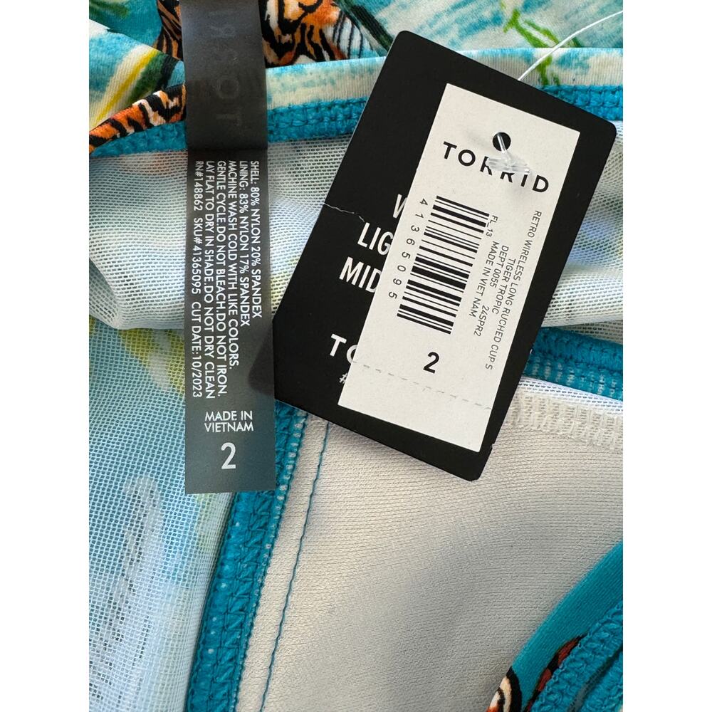 torrid Teal Tropical Print Skirted Swimdress - Picture 6 of 10